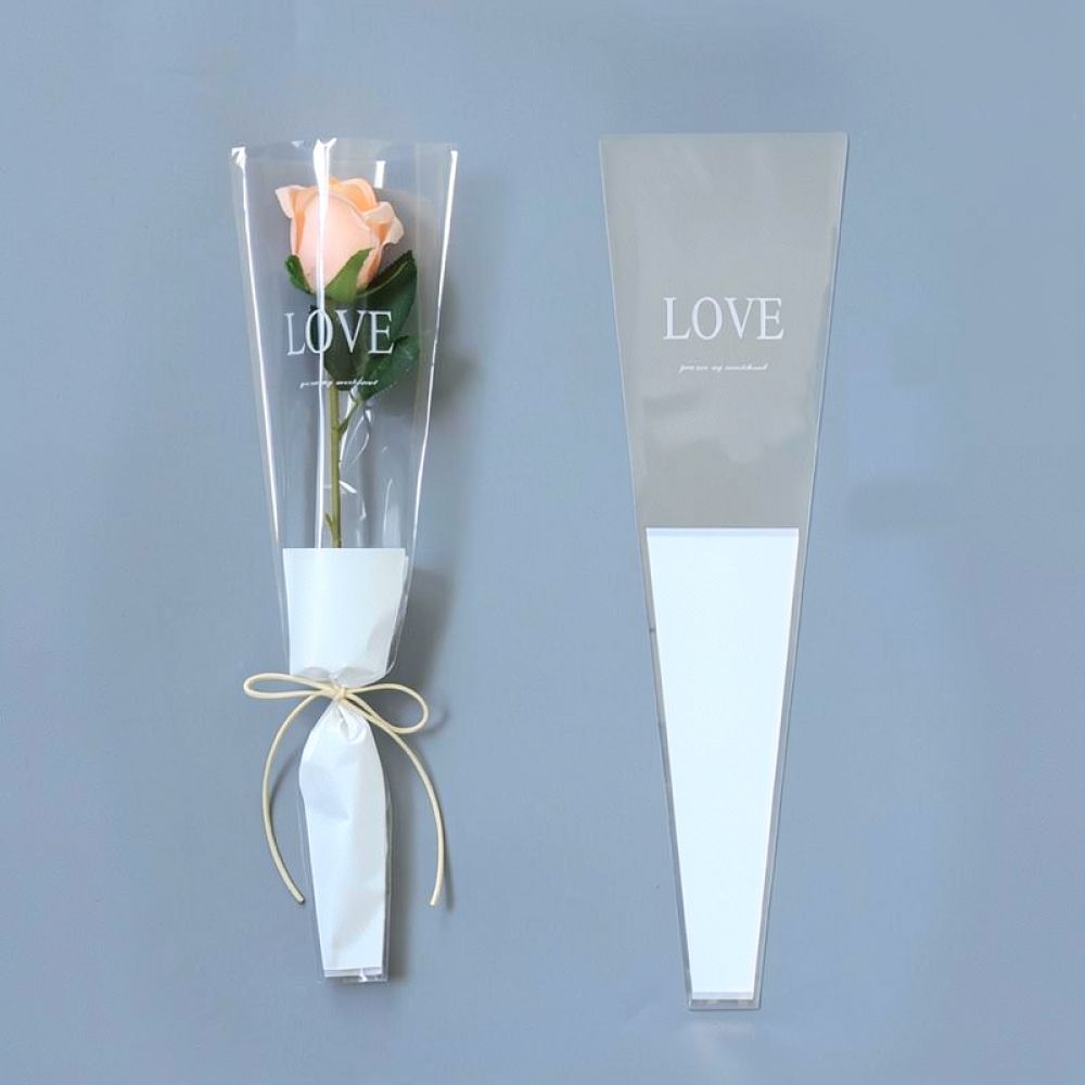Florist Flower Supply - ถุงของขวัญลายดอกไม้แบบใส กันน้ำ ใช้ห่อช่อดอกไม้ เหมาะสำหรับตกแต่งร้านดอกไม้ อุปกรณ์เสริมที่จำเป็นสำหรับมืออาชีพ
