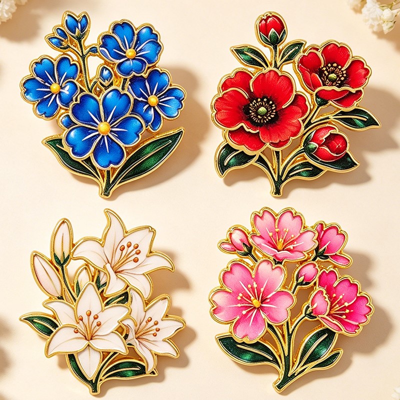 เข็มกลัดเคลือบสีสันสดใสลายดอกไ - Supply Florist บทวิจารณ์และราคา